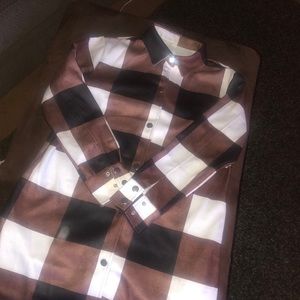 Plaid long sleeve coat